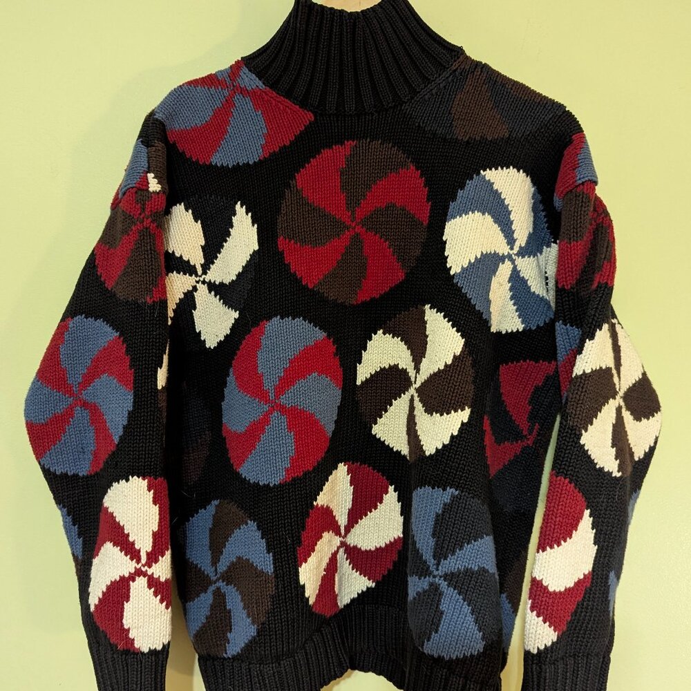 Vintage Kikit Maurice Sasson Peppermint Candy Sweater (Ladies - Small)